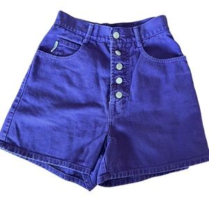 BONGO Vintage 90s Purple High Waist Button Fly Denim Shorts Y2K Grunge Size 24
